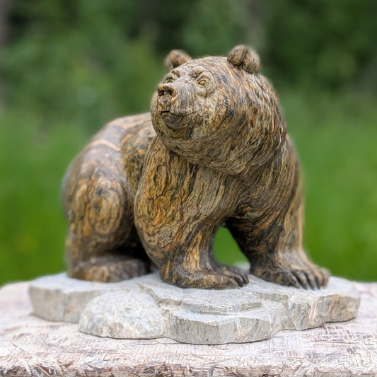 Enigma, an original Indian Soapstone sculpture by Canadian artist Andrew Gable.