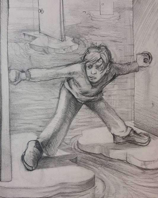 Fear of Loss, an original drawing by Canadian artist Andrew Gable.