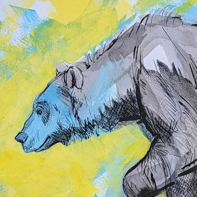Walking On Sunshine, an original drawing by Canadian artist Andrew Gable.