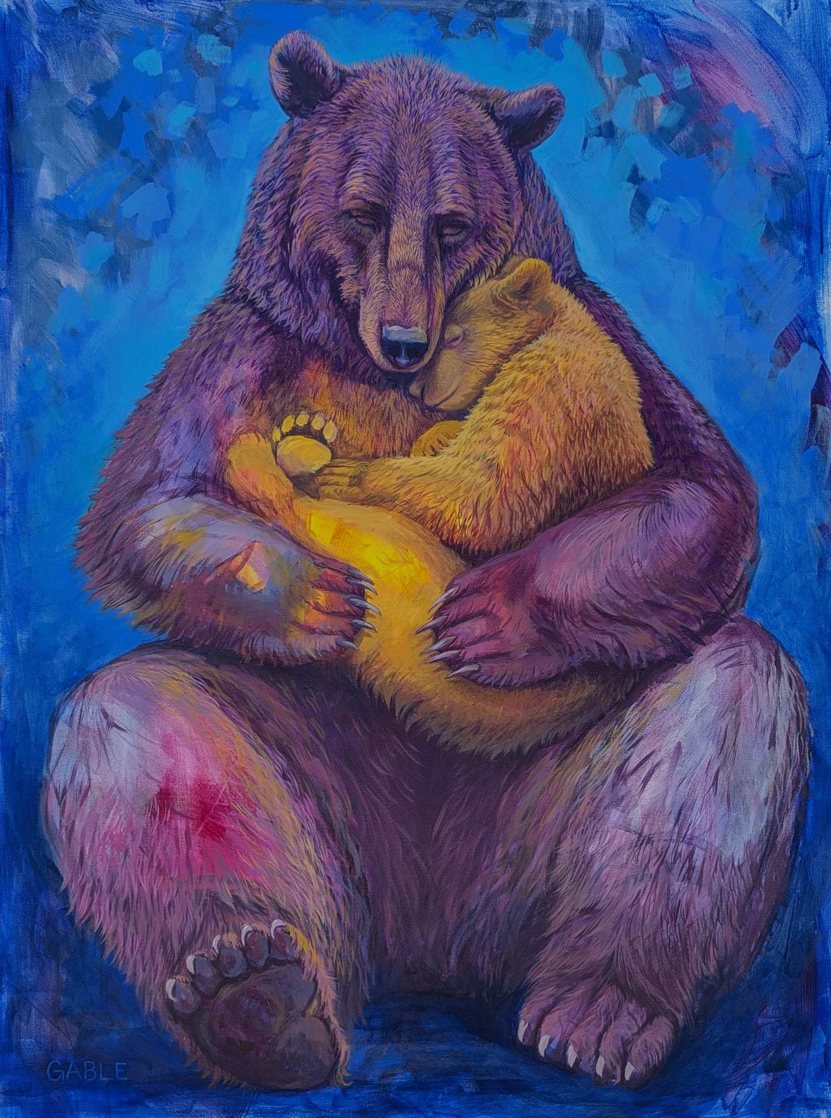 Bear Hug, an original painting by Canadian artist Andrew Gable.