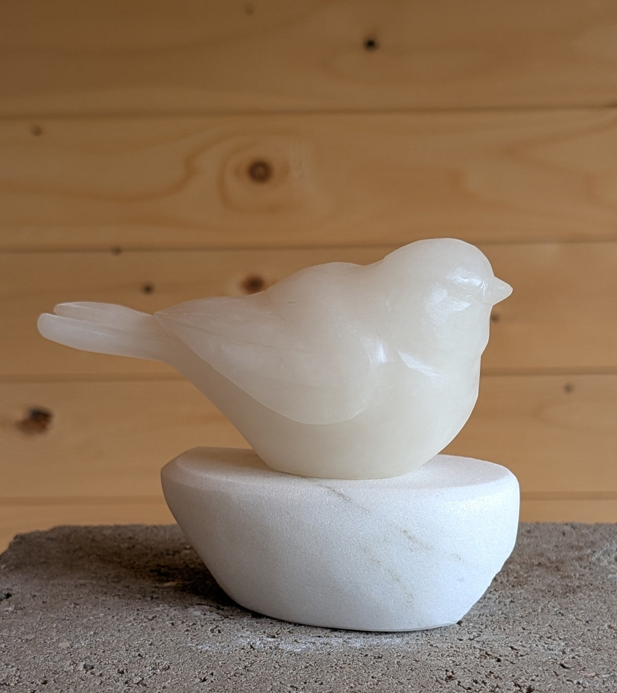 Grace - Songbird #13, an original stone songbird carving by Canadian artist Andrew Gable.