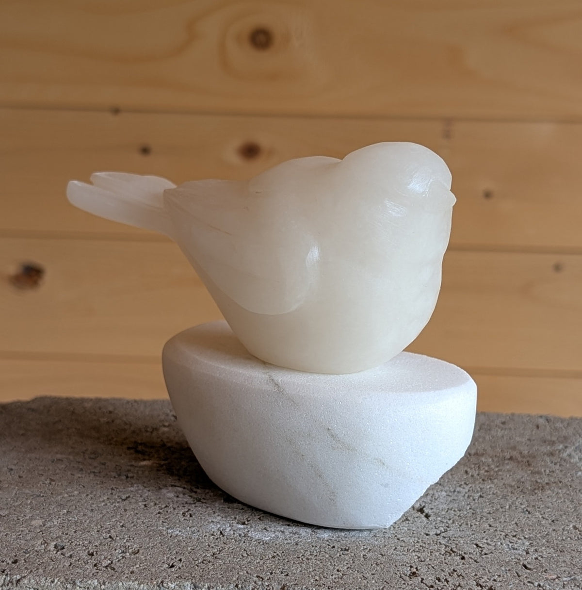 Grace - Songbird #13, an original stone songbird carving by Canadian artist Andrew Gable.