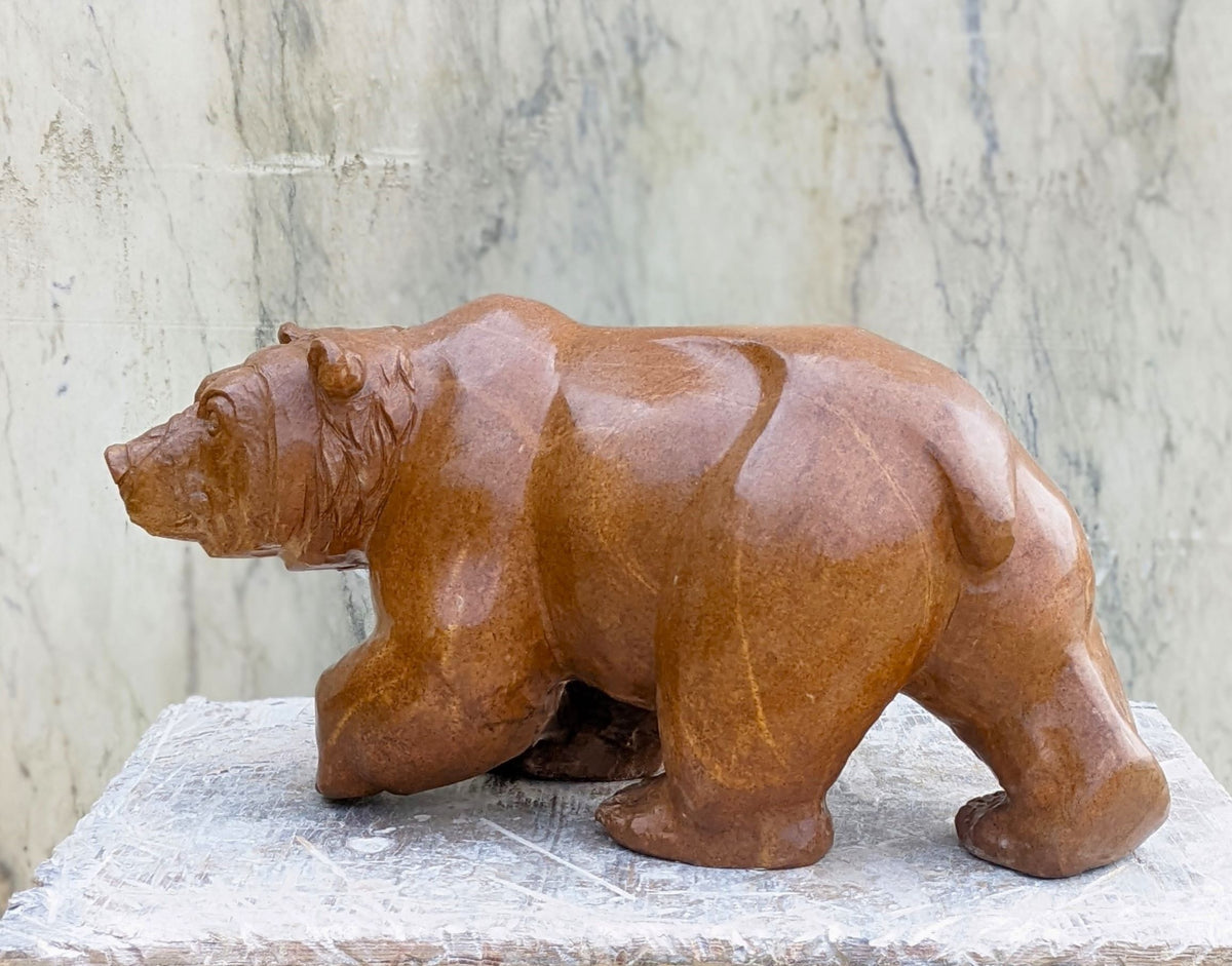 Wild, an original Brazilian Soapstone sculpture by Canadian artist Andrew Gable.