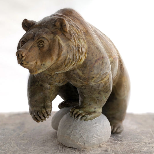 Courage, an original Costa Rican Soapstone sculpture by Canadian artist Andrew Gable.