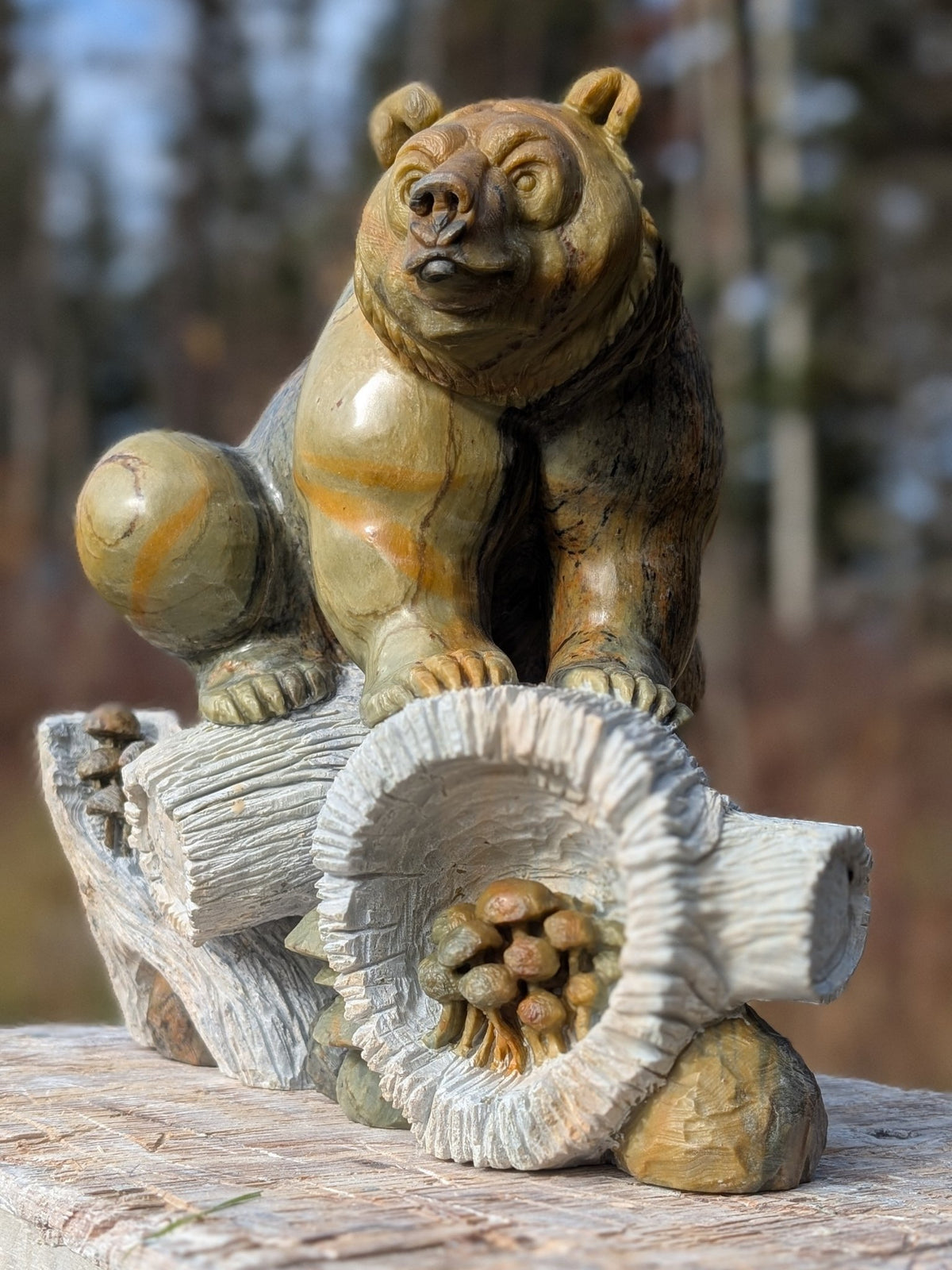 Eco, an original Indian Soapstone sculpture by Canadian artist Andrew Gable.