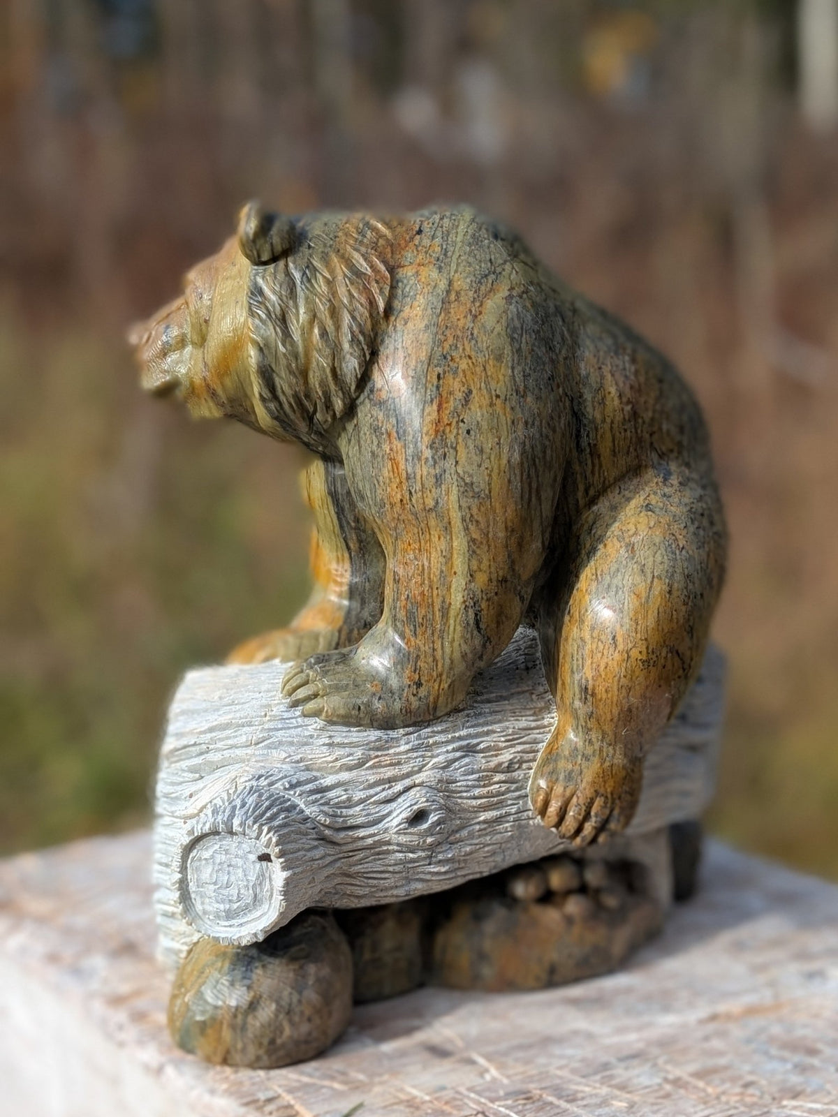Eco, an original Indian Soapstone sculpture by Canadian artist Andrew Gable.