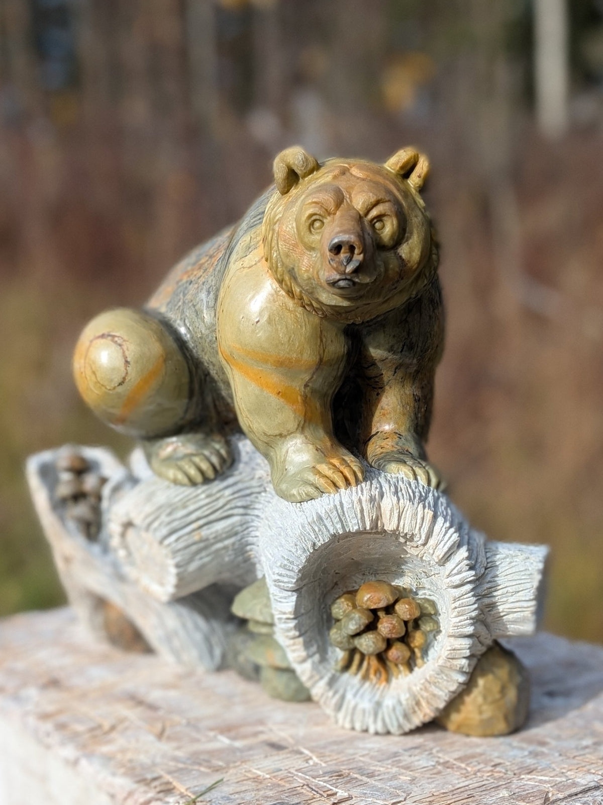 Eco, an original Indian Soapstone sculpture by Canadian artist Andrew Gable.