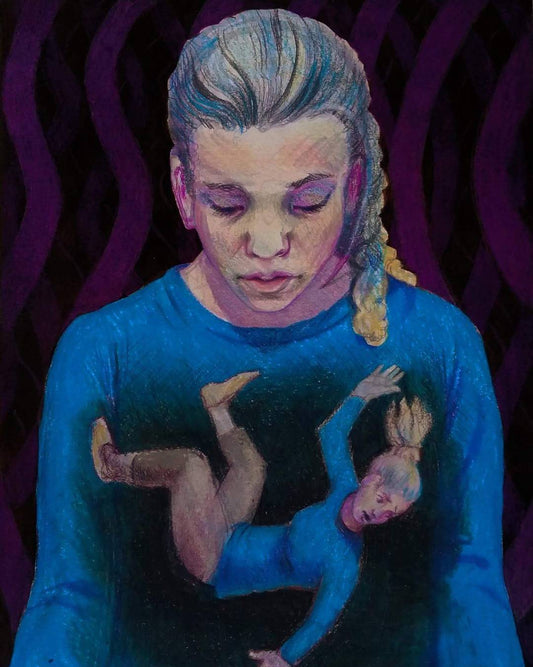 Falling, an original drawing by Canadian artist Andrew Gable.