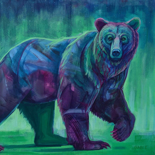 Emerald Night - bear painting by Andrew Gable